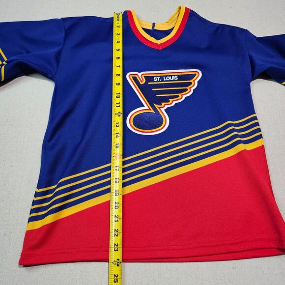 Vintage CCM Retro St. Louis Sewn Hockey Jersey Blues 90s Boys Size L/XL - Picture 8 of 8